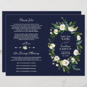 チャーム水彩白フローラダークブループログラム (正面/裏面)