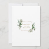 チャーム水彩緑化金ゴールドフレームブライダルシャワー 招待状 (裏面)