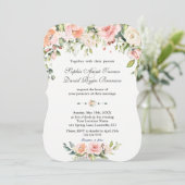 チャーム水彩赤面クリームフローラ 結婚ズ 招待状 (スタンド正面)