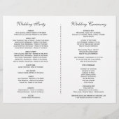 チャーム水彩赤面ピンクフローラ結婚式 プログラム チラシ (裏面)