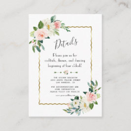 チャーム水彩赤面フローラ結婚金ゴールド詳細 エンクロージャーカード