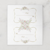 チャーム白い花金ゴールド結婚のテーブル番号 プレイスカード (外部開封)