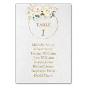 チャーム白金ゴールド花洗礼座席表 テーブルナンバー (正面)