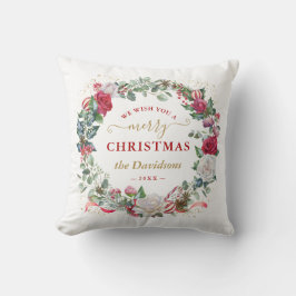 チャーム私たちは願うメリークリスマスリース写真 クッション