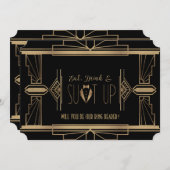 チャーム素晴らしギャツビーが私のリングや輪 招待状 (正面/裏面)