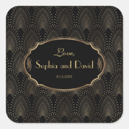 チャーム素晴らしギャツビーヴィンテージ1920年代アールデコ結婚ズ スクエアシール