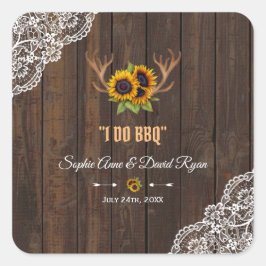 チャーム素朴ひまわり〔雄ジカの〕枝角ウッドレースI DO BBQ スクエアシール