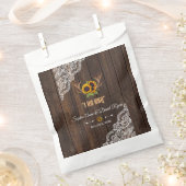 チャーム素朴ひまわり〔雄ジカの〕枝角ウッドレースI DO BBQ フェイバーバッグ (クリップ留めされた状態)