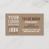 チャーム素朴クラフト紙ビジネスロゴEst.日付 名刺 (正面)