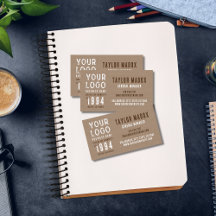 チャーム素朴クラフト紙ビジネスロゴEst.日付