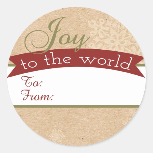 チャーム素朴ジョイへワールドホリデーギフトラベル ラウンドシール (正面)