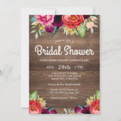チャーム素朴バーンウッドフローラブライダルシャワー 招待状 (正面)