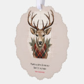 チャーム素朴ファームハウス宝物宝庫と格子鹿 オーナメントカード (左)