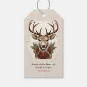 チャーム素朴ファームハウス宝物宝庫と格子鹿 ギフトタグ (正面)