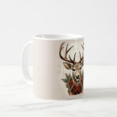 チャーム素朴ファームハウス宝物宝庫と格子鹿 コーヒーマグカップ (正面左)