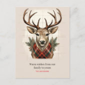 チャーム素朴ファームハウス宝物宝庫と格子鹿 シーズンポストカード (正面)