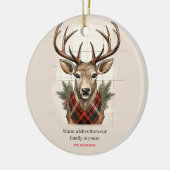 チャーム素朴ファームハウス宝物宝庫と格子鹿 セラミックオーナメント (左)