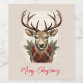 チャーム素朴ファームハウス宝物宝庫と格子鹿 ワインラベル (シングルラベル)