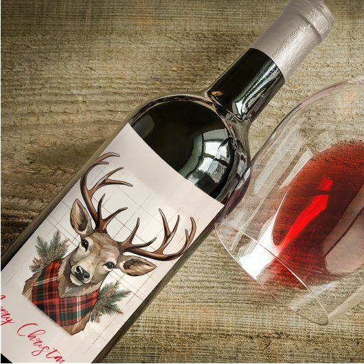 チャーム素朴ファームハウス宝物宝庫と格子鹿 ワインラベル