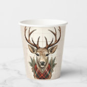 チャーム素朴ファームハウス宝物宝庫と格子鹿 紙コップ (正面)