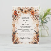 チャーム素朴フィエスタフローラスペインのバラ結婚ズ 招待状 (スタンド正面)