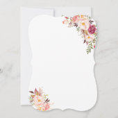 チャーム赤面ピンクフローラファーストホーリーコミュニオン 招待状 (裏面)