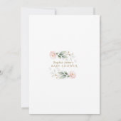 チャーム赤面フラワーズ葉金ゴールドベビーイン開花 招待状 (裏面)