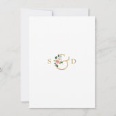 チャーム赤面フローラ金ゴールドアンパサンドリハーサルディナー 招待状 (裏面)