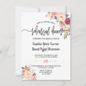 チャーム赤面レッドピンクフローラリハーサルディナー 招待状 (正面)