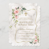 チャーム赤面花スペインの第1期バプテスマ 招待状 (正面/裏面)