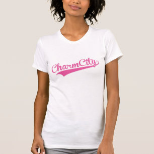 チャーム都市(ボルティモア)野球の原稿-ピンク Tシャツ