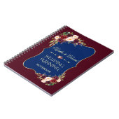 チャーム金ゴールドグリッター赤面フローラウェディングプランナー ノートブック (左側)