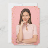 チャーム金ゴールドスパークル紙吹雪写真卒業パーティー 招待状 (裏面)