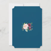 チャーム金ゴールドブルゴーニュ赤面開花結婚花 招待状 (裏面)