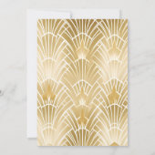 チャーム金ゴールドホワイト素晴らしアールデコ結婚ギャツビー 招待状 (裏面)