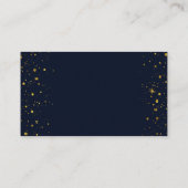 チャーム金ゴールド星空の夜の赤ちゃんシャワーベビー本 エンクロージャーカード (裏面)