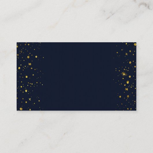 チャーム金ゴールド星空の夜の赤ちゃんシャワーベビー本 エンクロージャーカード (裏面)