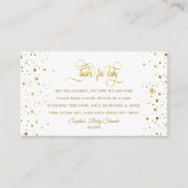 チャーム金ゴールド星空の夜の赤ちゃんシャワーベビー本 エンクロージャーカード (正面)