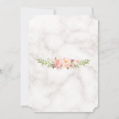 チャーム金ゴールド水彩赤面ピンクフローラバプテスマ 招待状 (裏面)