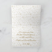 チャーム金ゴールド私たちの初めてのクリスマスとしてNewlyweds写真 カード (内部)