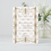 チャーム金ゴールド素晴らしギャツビーアールデコ20sウェディングRSVP 出欠カード (スタンド正面)