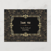 チャーム金ゴールド素晴らしブラック結婚ギャツビー ポストカード (正面)
