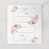 チャーム金ゴールド赤面ピンク結婚フローラのテーブル番号 プレイスカード (外部開封)