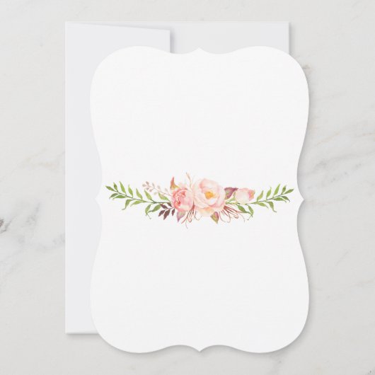 チャーム金ゴールド赤面ピンク結婚フローラ夕べ 招待状 (裏面)