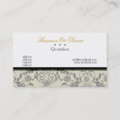 チャーム黒フランスの白ヴィンテージレース椅子 名刺 (裏面)