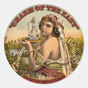 チャーム・オブ・ザ・イーストヴィンテージ噛みタバコad 1872 ラウンドシール