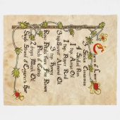 チャーム・オブ・ラブ フリースブランケット (正面(横))