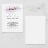 チャーム カリグラフィー ピンク 水彩 結婚式 詳細 エンクロージャーカード (正面/裏面)