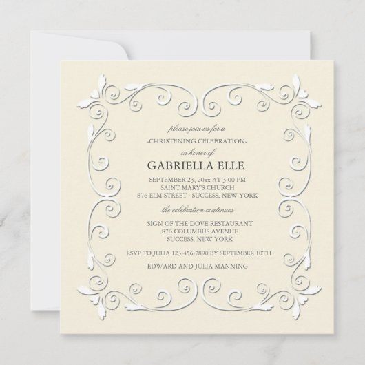 チャーム&グレース《キリスト教》洗礼式や命名式招待状 招待状 (正面)