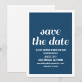 チャーム セーブ・ザ・デート 招待状、ダークブルー 招待状 (正面/裏面)